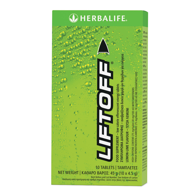 Herbalife Lift Off® Effervescent Energy Drink Lemon lime 10 tablets per box