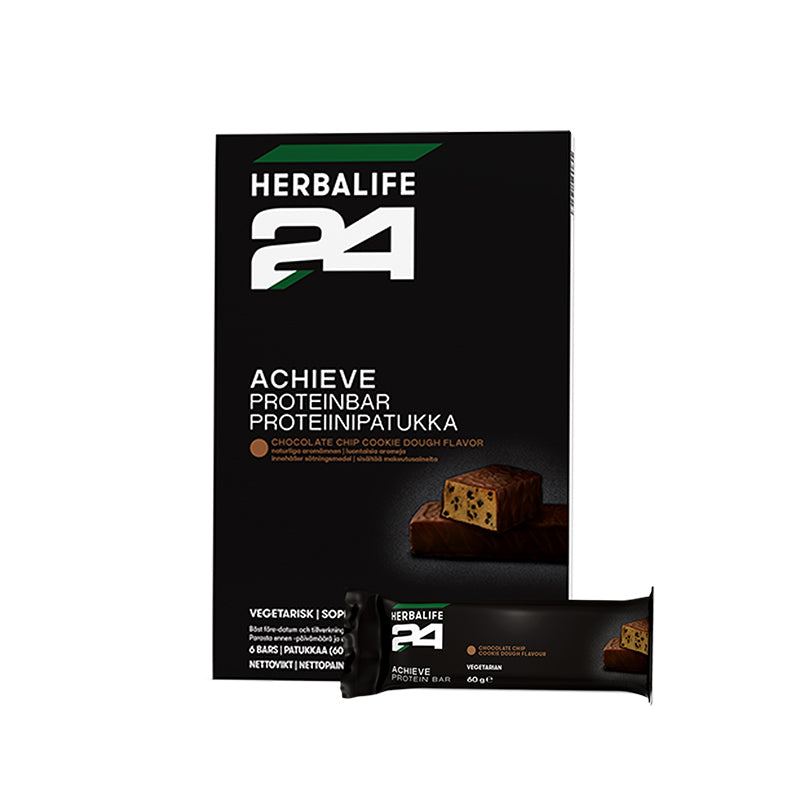 H24 Achieve Bar Chocolate Chip Cookie Dough 6 x 60g bars per box