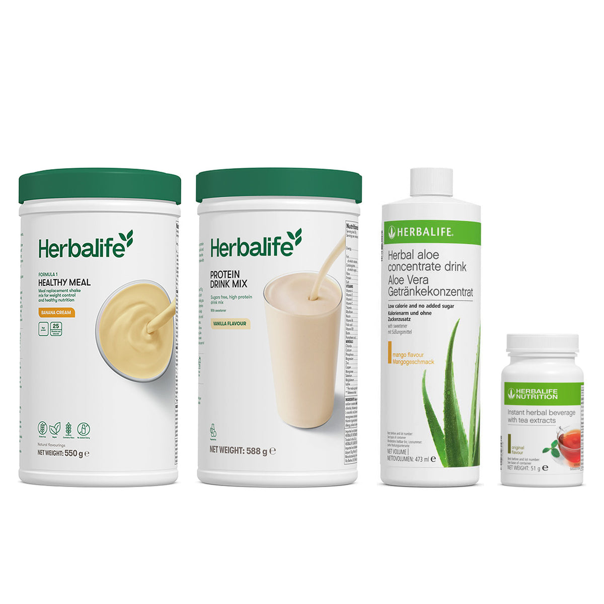 Herbalife Protein Breakfast Kit Plus - Formula 1, Protein Drink Mix, Aloe Concentrate and Instant Herbal Beverage